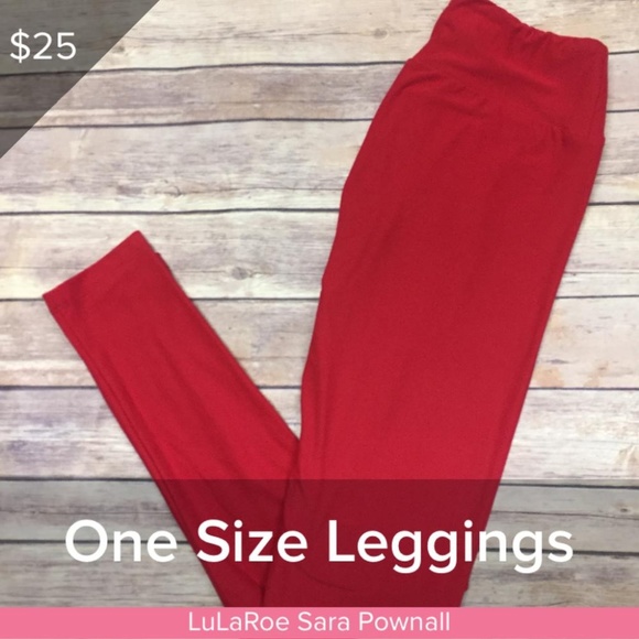 LuLaRoe Pants - LuLaRoe Solid Red OS Leggings